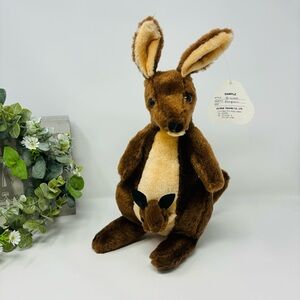 Vintage Kelly Toy Kangaroo Mom & Baby Joey Sample Plush 12” Brown‎ Stuff Animal